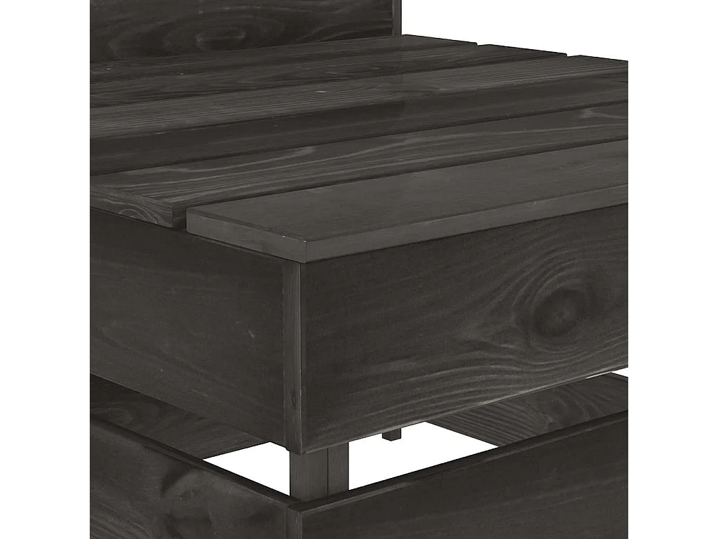 Canapé central palette de jardin gris bois de pin imprégné