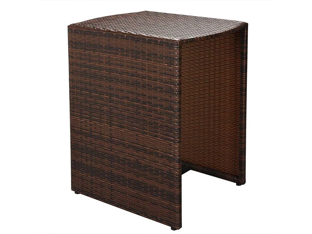 Set da Bistrot 3 pz con Cuscini in Polyrattan Marrone