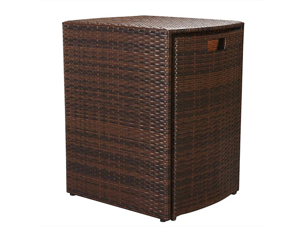 3-delige Bistroset met kussens poly rattan bruin