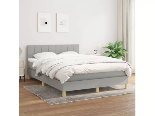 Kauf Unique Boxspringbett mit Matratze Hellgrau 140x200cm Stoff