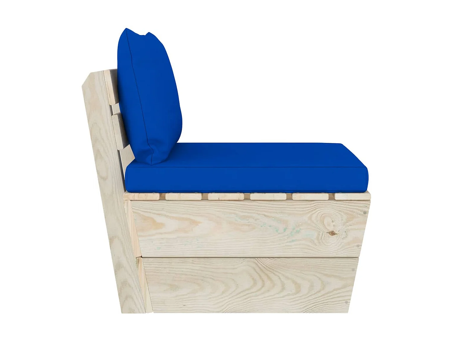 Canapé central palette de jardin avec coussins Épicéa imprégné