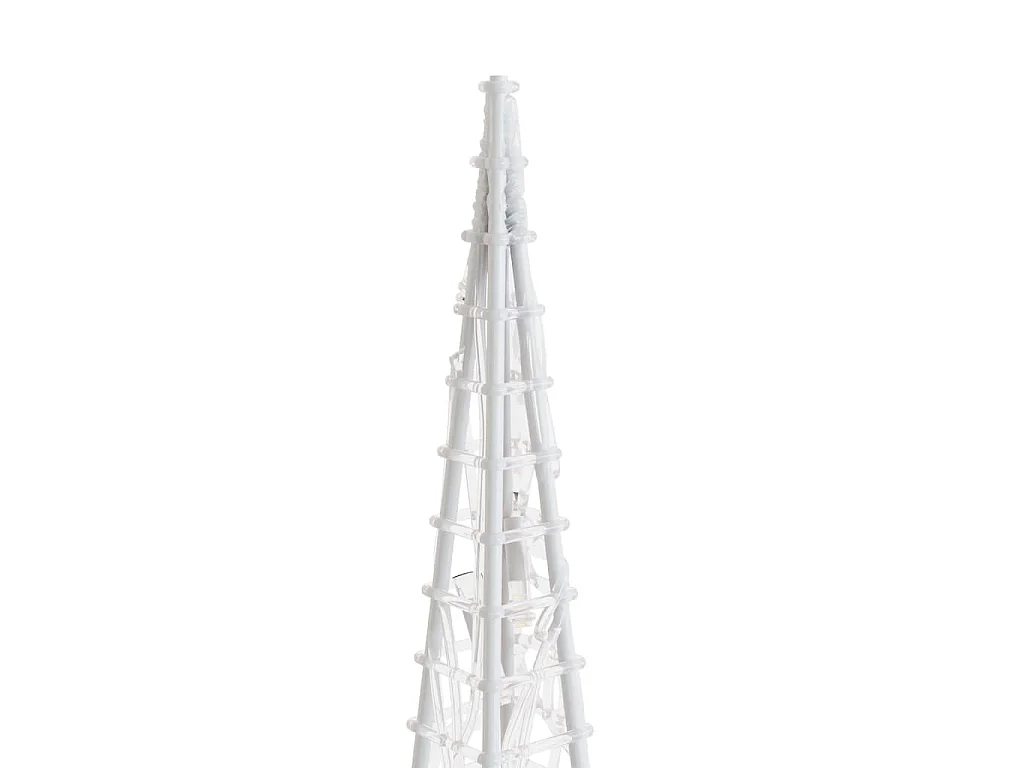 Conj. cones decorativos acrílico 60/90/120cm LEDs branco frio