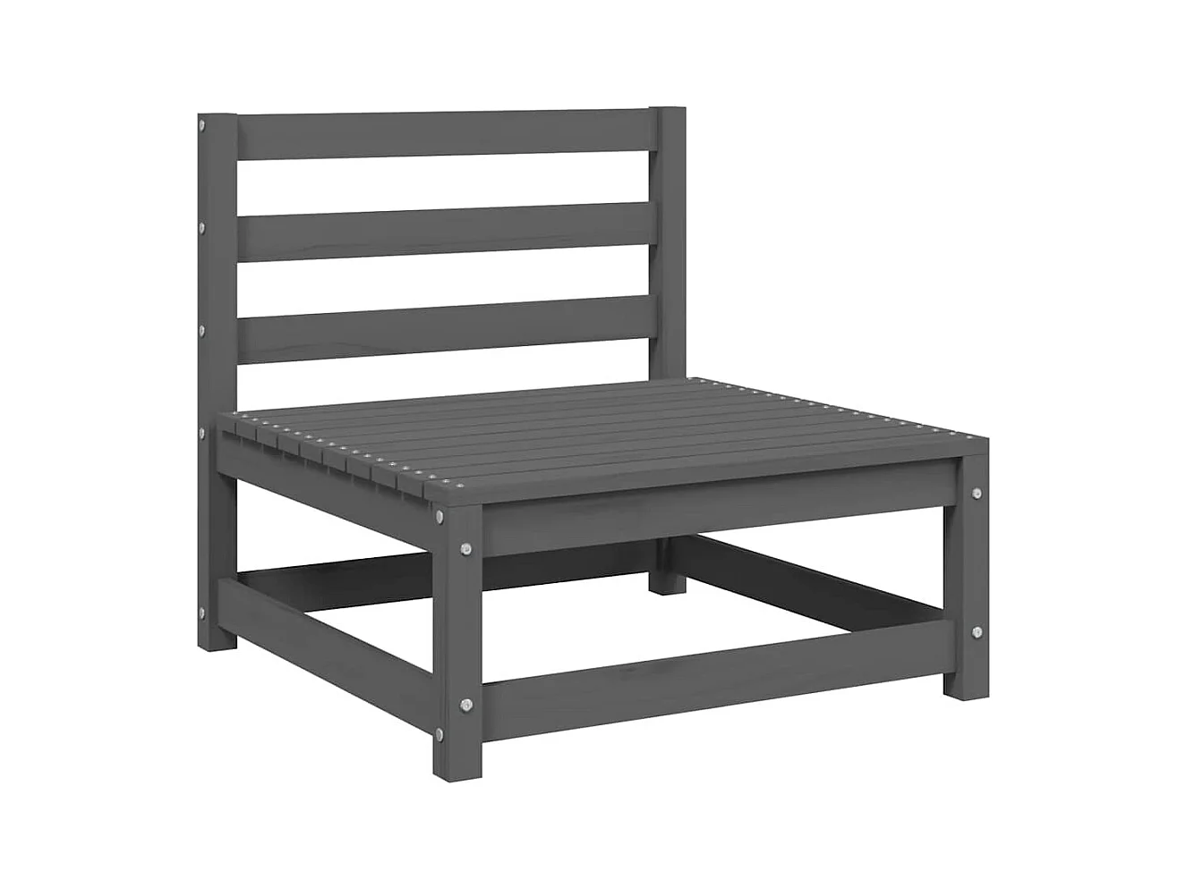 Canapés centraux de jardin coussins2pcs Gris Bois de pin massif