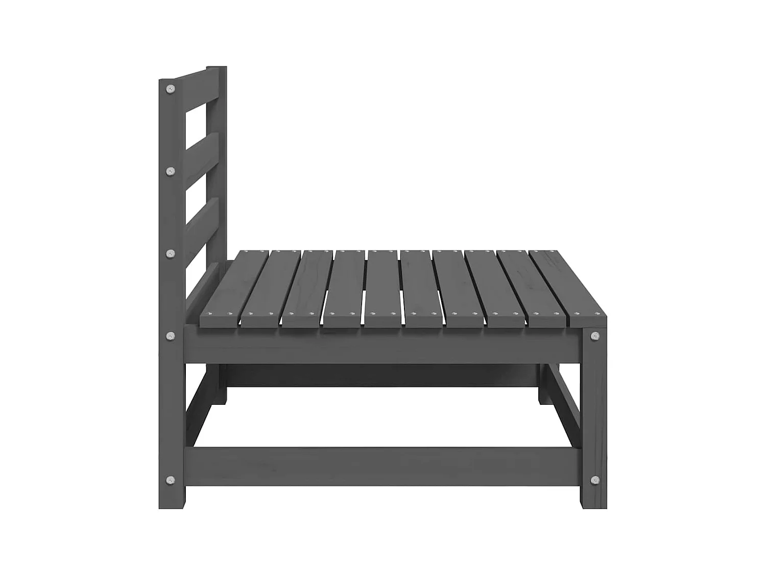 Canapés centraux de jardin coussins2pcs Gris Bois de pin massif
