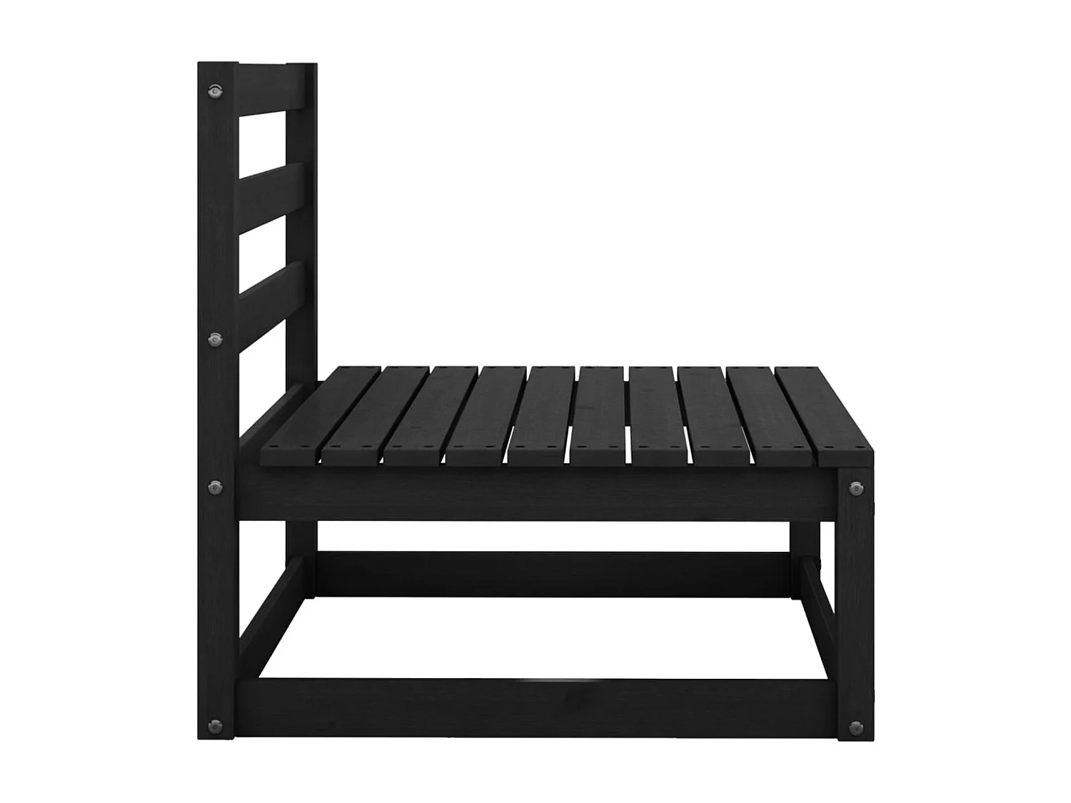 Garten-Mittelsofas 2 Stk. Schwarz Kiefer Massivholz