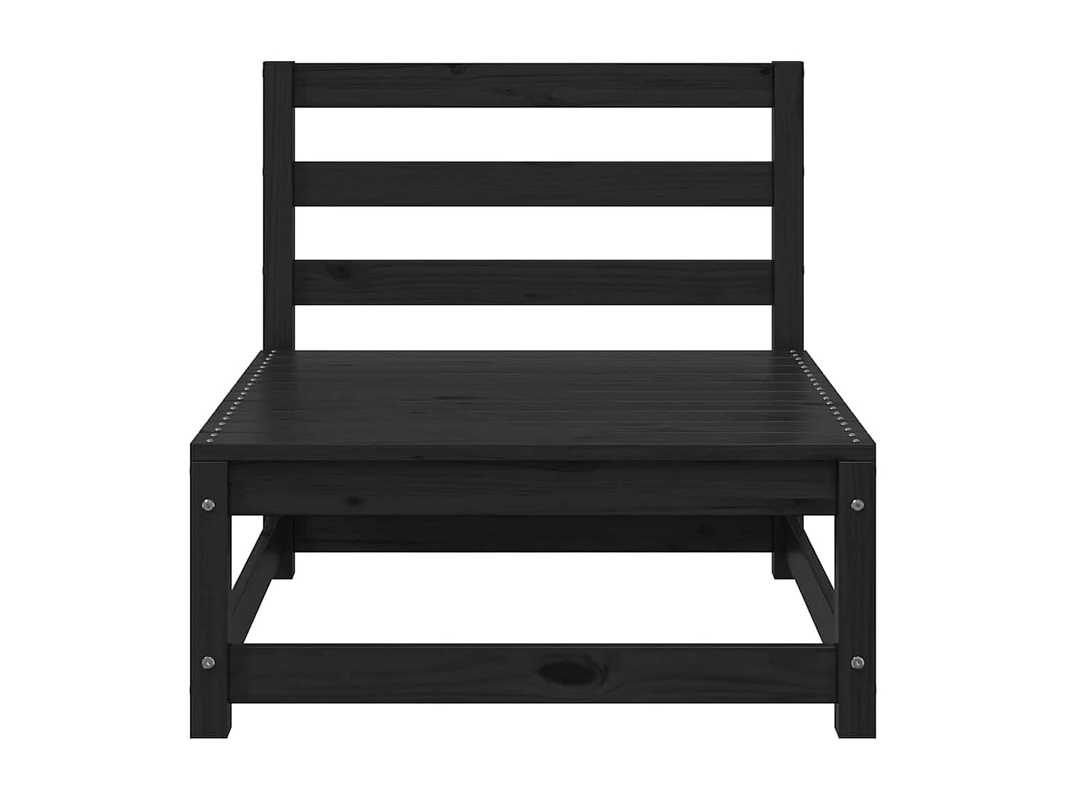 Garten-Mittelsofas 2 Stk. Schwarz Kiefer Massivholz