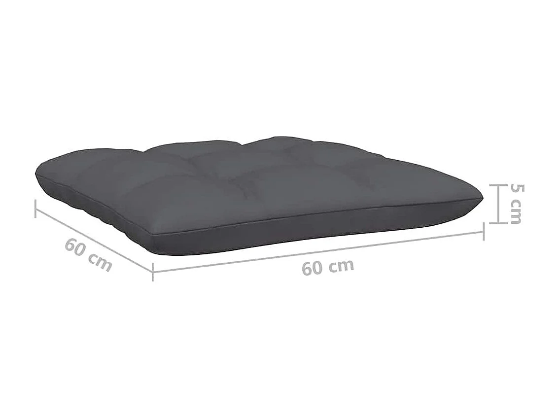 Canapé central de jardin avec coussins anthracite Gris Pin