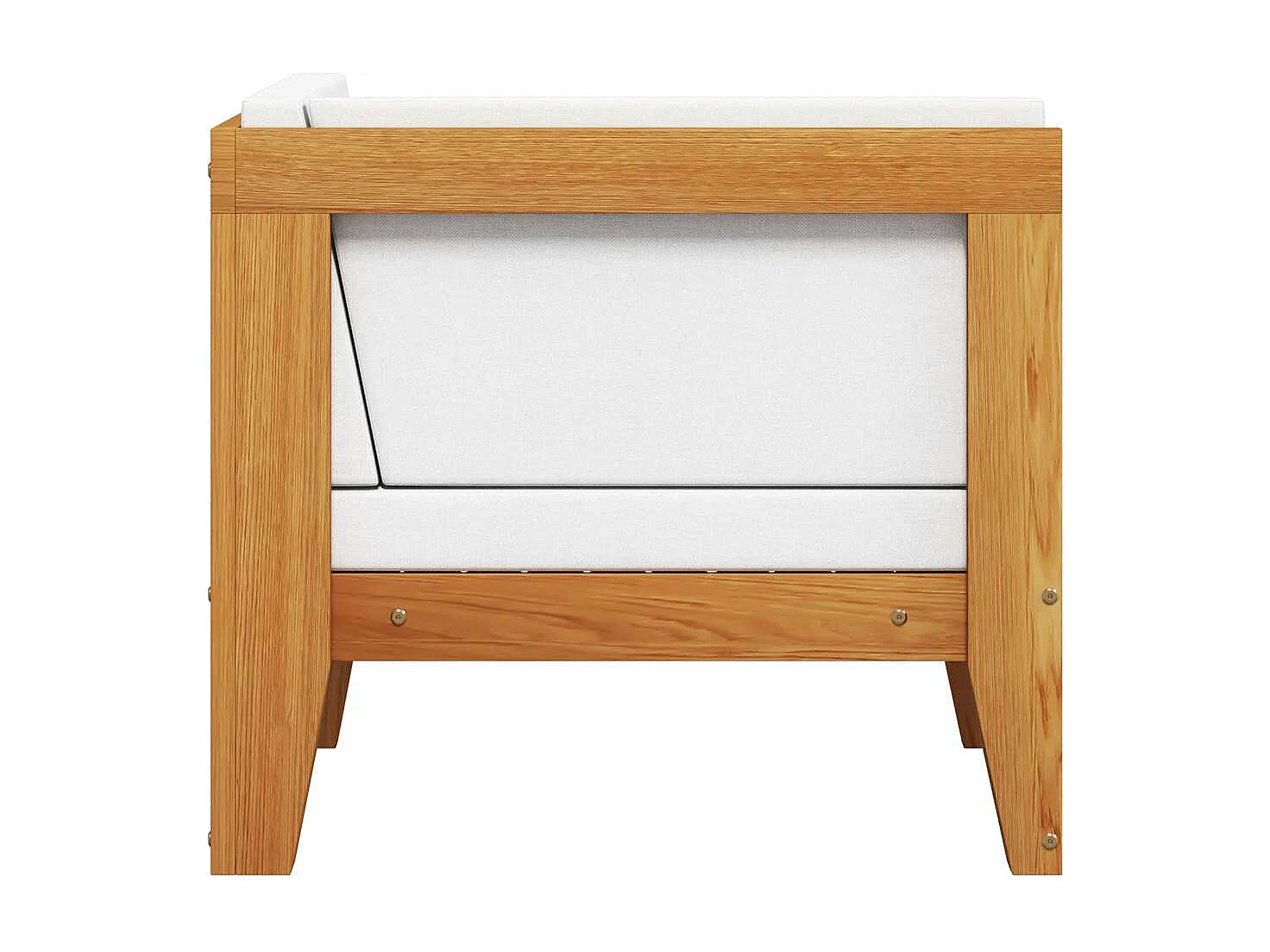 Modular-Ecksofa mit Cremeweißen Kissen Akazie Massivholz