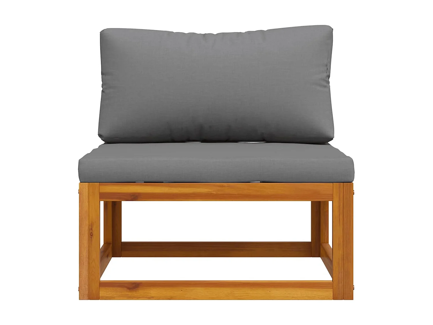 Canapé central sectionnel avec coussin gris foncé Bois d'acacia