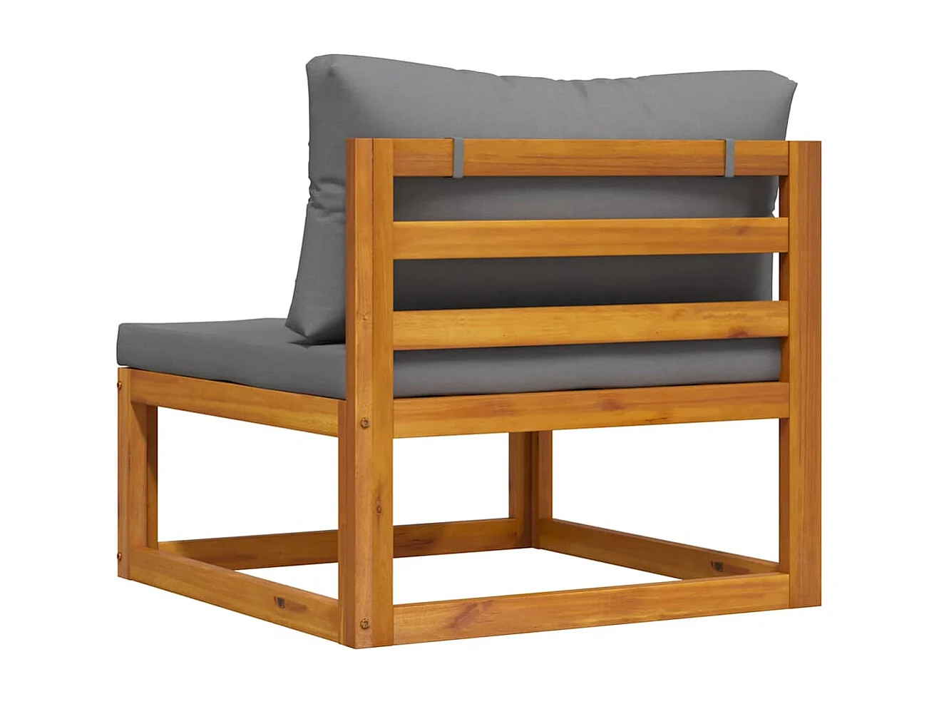 Canapé central sectionnel avec coussin gris foncé Bois d'acacia