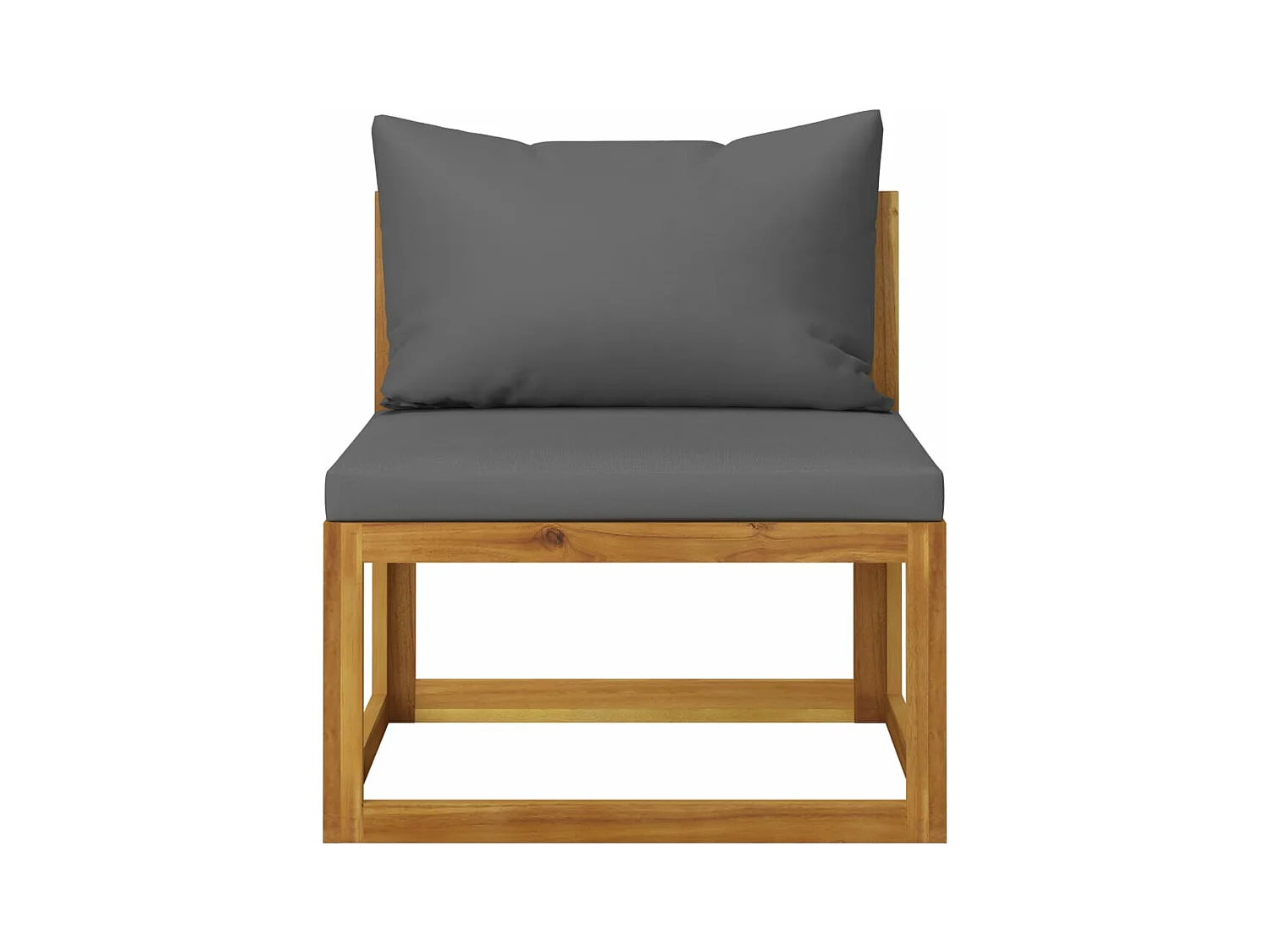 Canapé central sectionnel avec coussin gris foncé Bois d'acacia