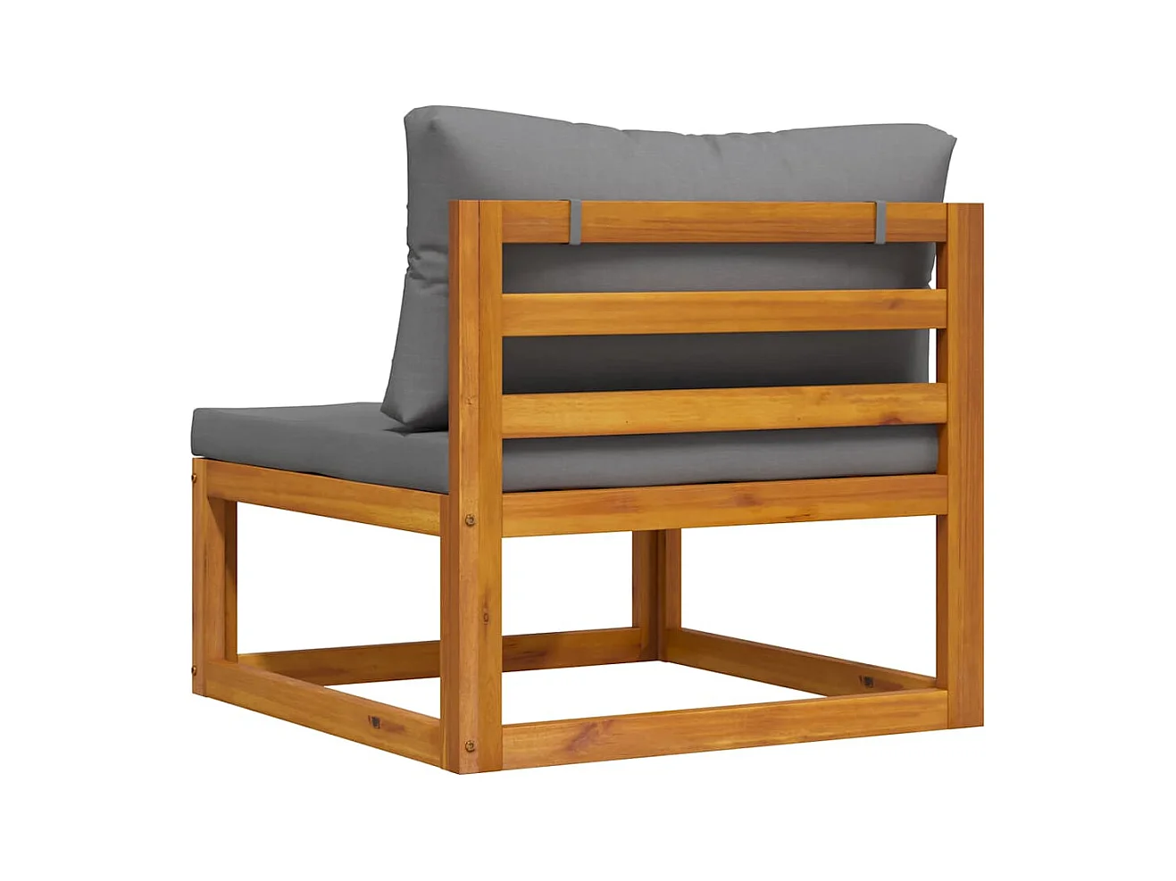 Canapé central sectionnel avec coussin gris foncé Bois d'acacia