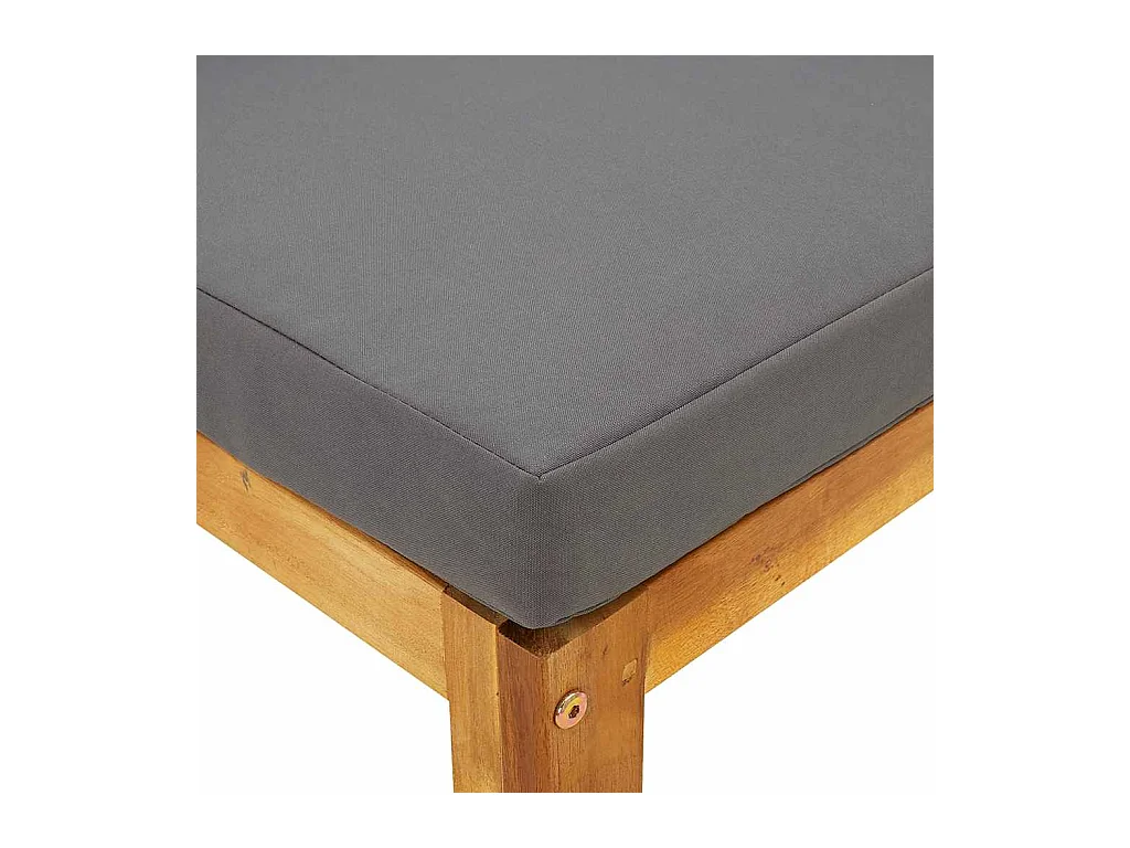 Canapé central sectionnel avec coussin gris foncé Bois d'acacia