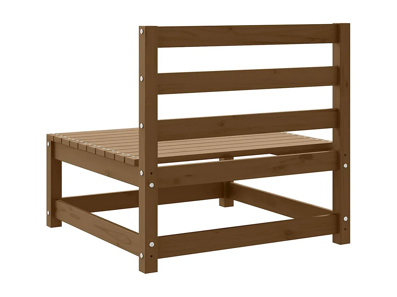 Sofás centrales de jardín 2 uds madera maciza pino marrón miel