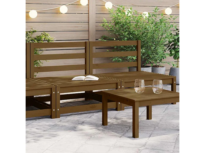 Garten-Mittelsofas 2 Stk. Honigbraun Massivholz Kiefer