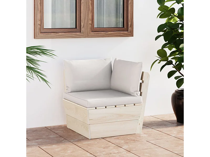 Garten-Paletten-Ecksofa mit Kissen Imprägniertes Fichtenholz