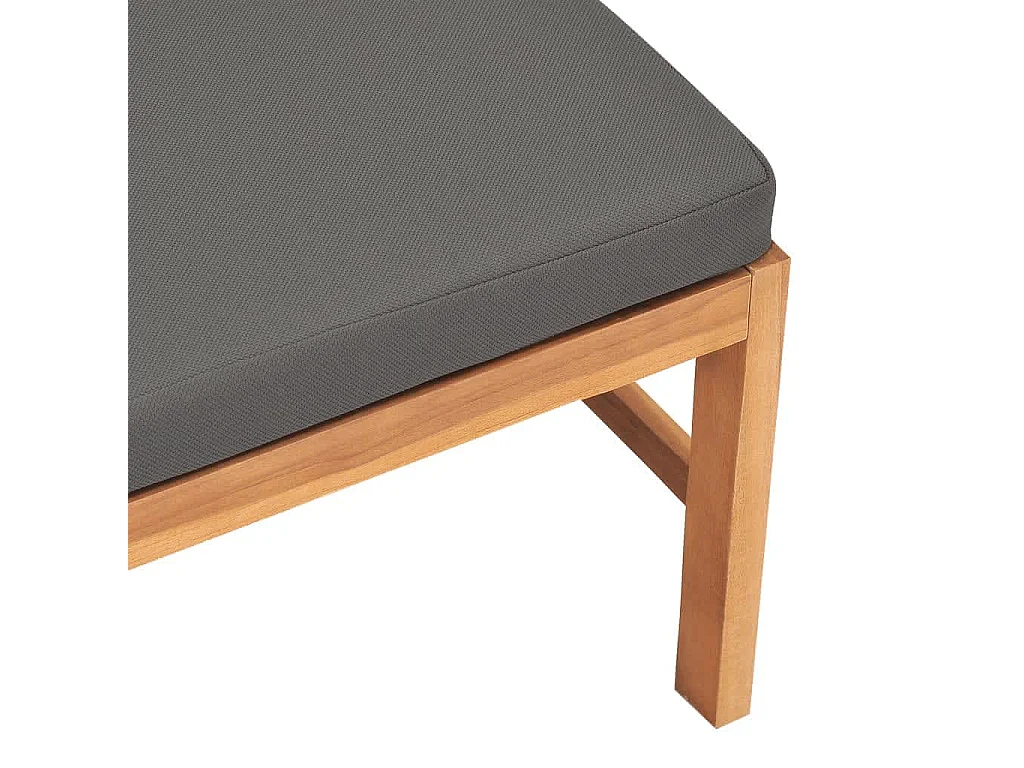 Mittelsofa mit Dunkelgrauen Kissen Massivholz Teak