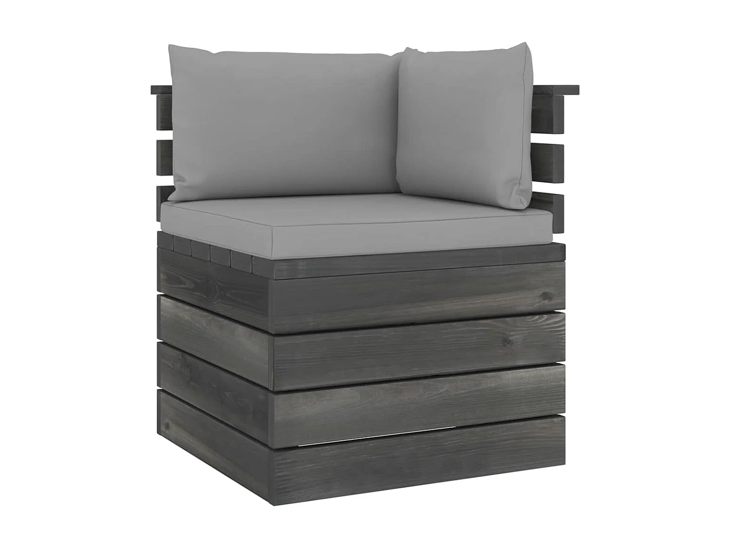 Divano Angolare da Giardino su Pallet con Cuscini Legno di Pino