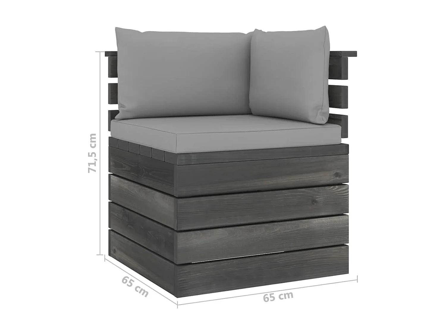 Divano Angolare da Giardino su Pallet con Cuscini Legno di Pino