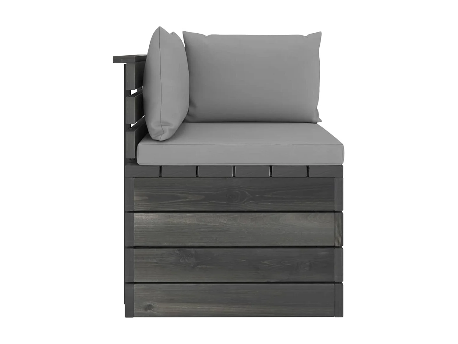 Divano Angolare da Giardino su Pallet con Cuscini Legno di Pino