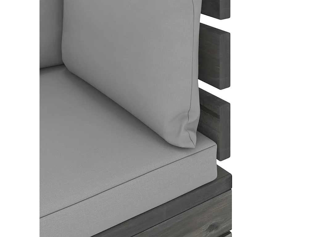 Divano Angolare da Giardino su Pallet con Cuscini Legno di Pino