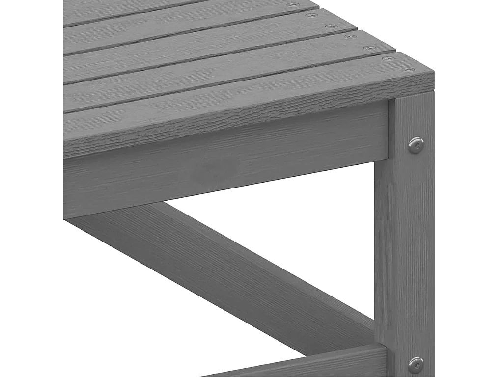 Canapés d'angle de jardin 2 pcs gris bois de pin massif