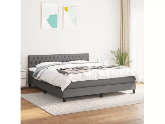 Kauf Unique Boxspringbett mit Matratze Dunkelgrau 180x200cm Stoff