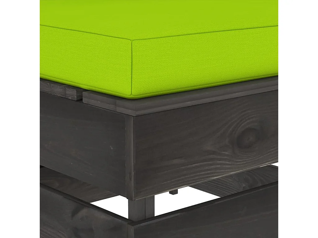 Sofá de centro seccional c/ almofadões madeira impreg. cinzento