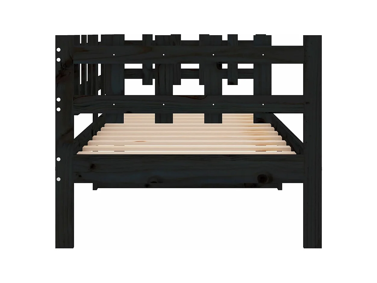 Slaapbank 80x200 cm massief grenenhout zwart