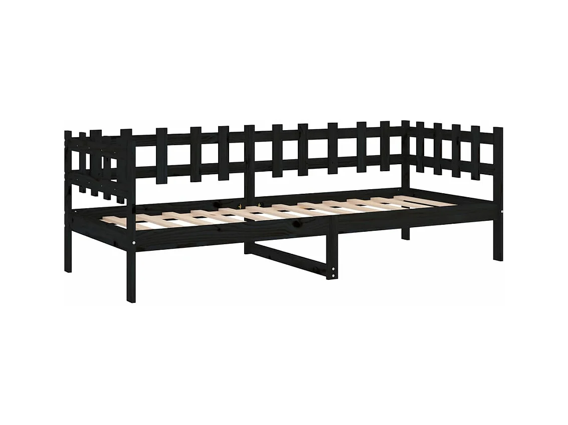 Slaapbank 80x200 cm massief grenenhout zwart