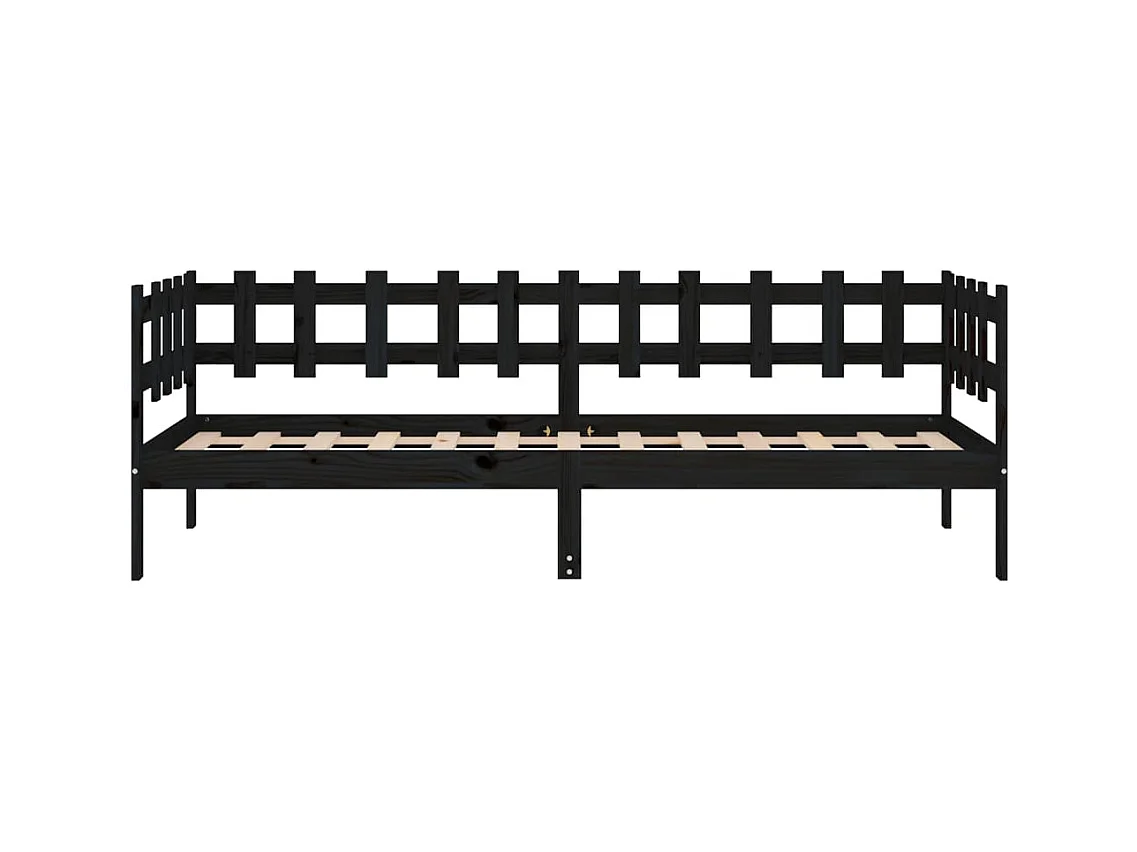 Slaapbank 80x200 cm massief grenenhout zwart