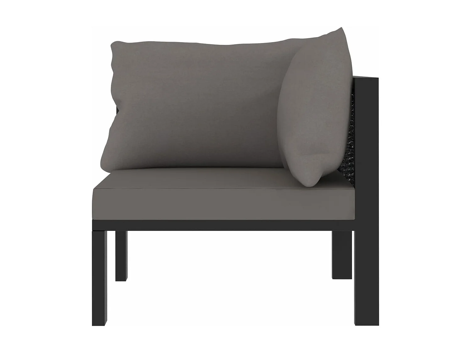 Canapé d'angle sectionnel avec accoudoir gauche Résine tressée