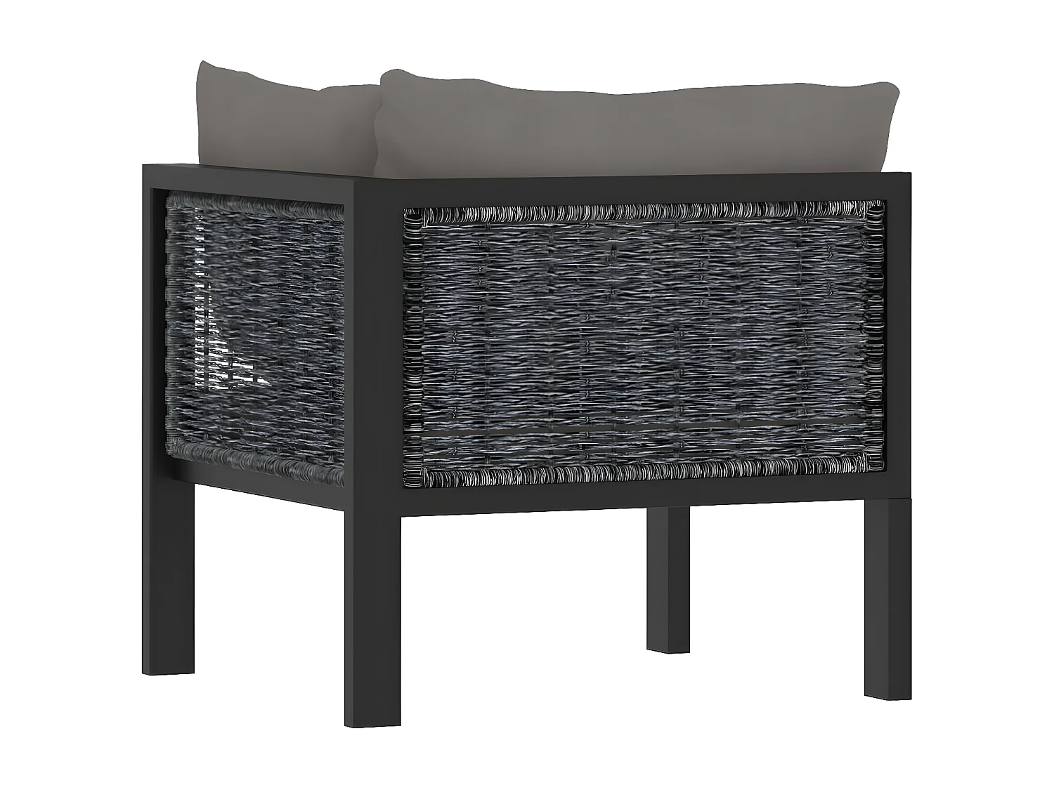 Canapé d'angle sectionnel avec accoudoir gauche Résine tressée