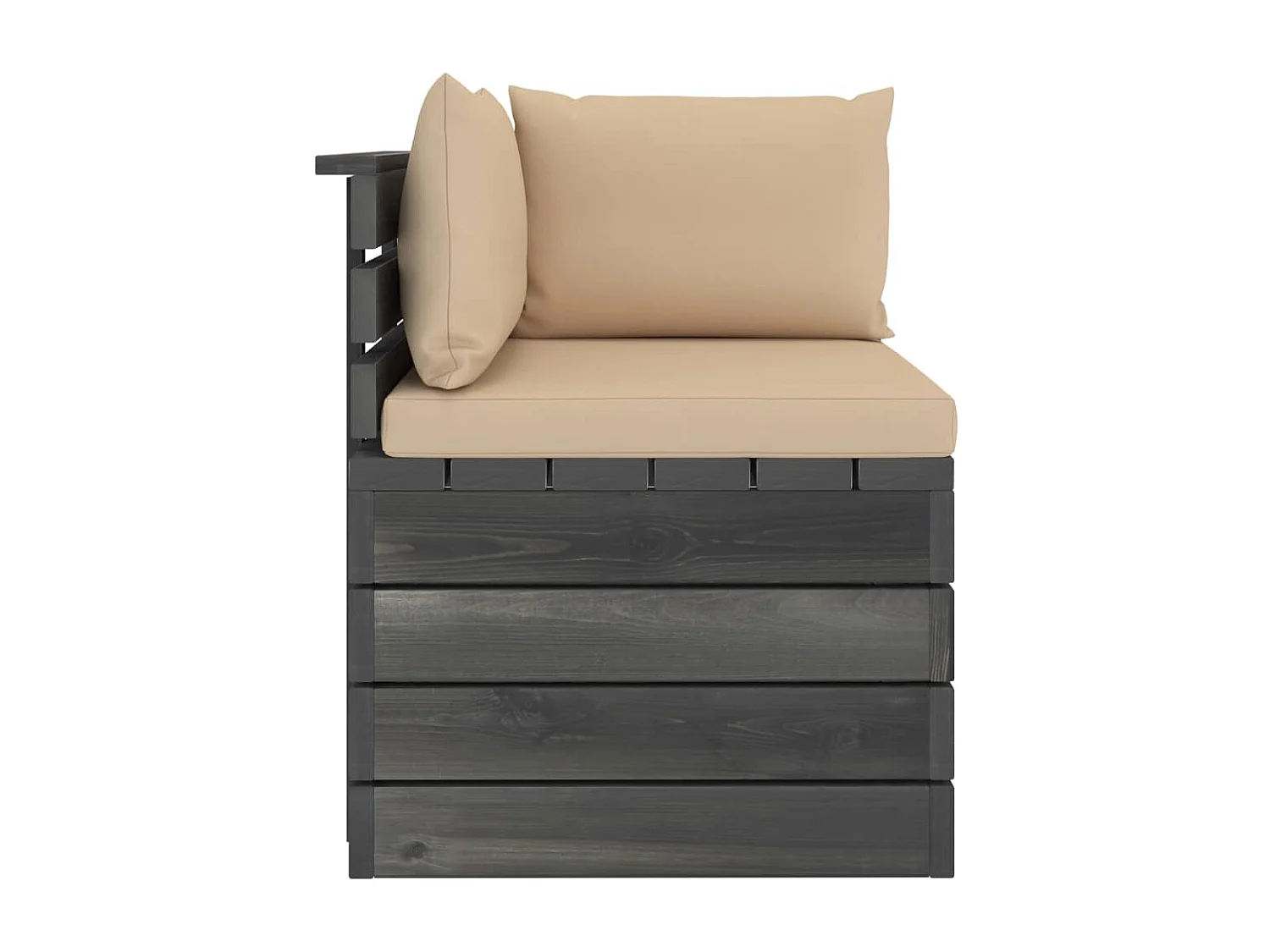 Canapé d'angle palette de jardin avec coussins Bois de pin