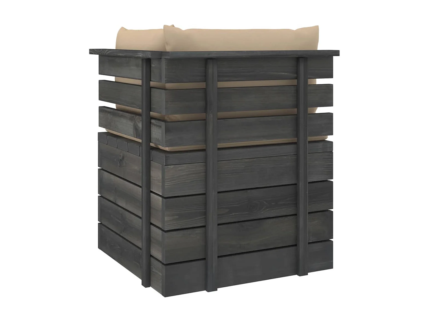 Canapé d'angle palette de jardin avec coussins Bois de pin