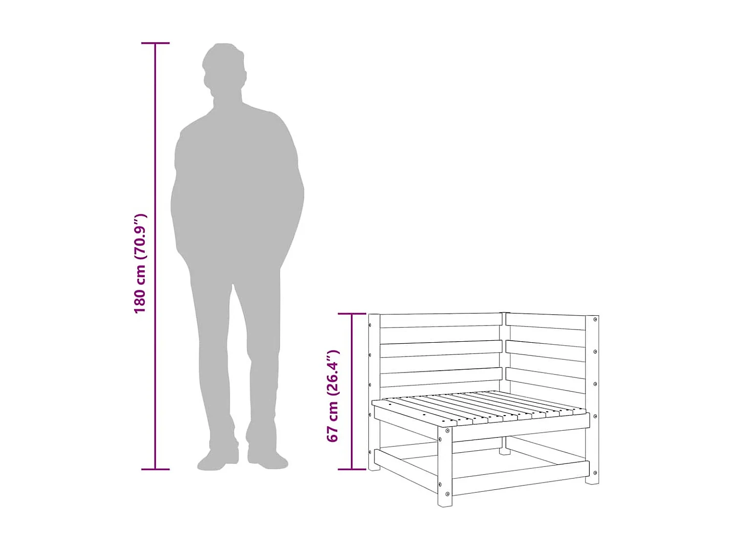 Garten-Ecksofa Massivholz Kiefer