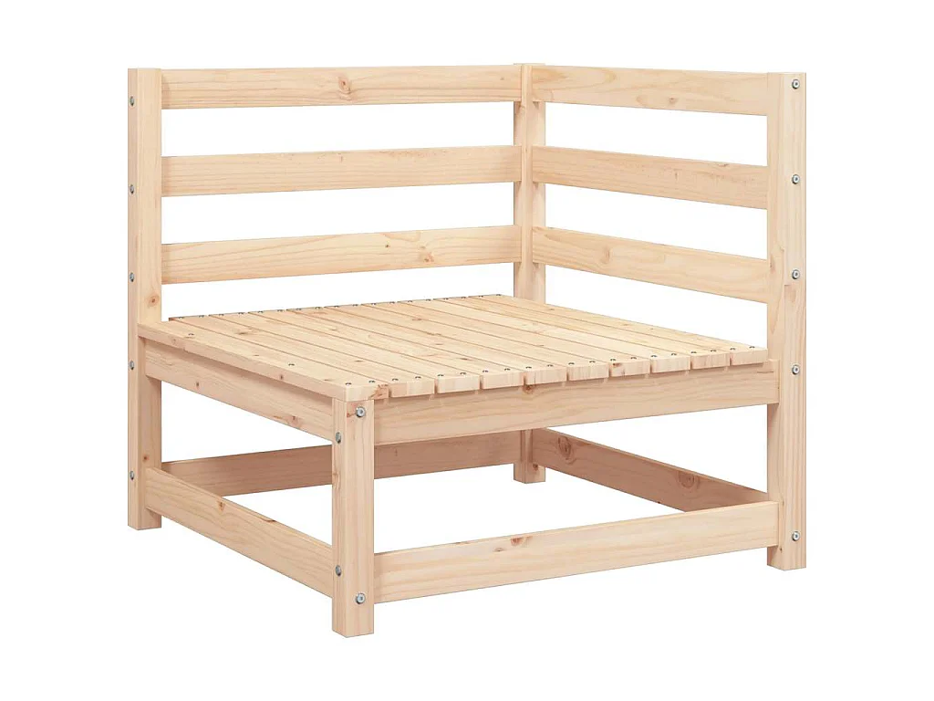 Canapé d'angle de jardin bois de pin massif