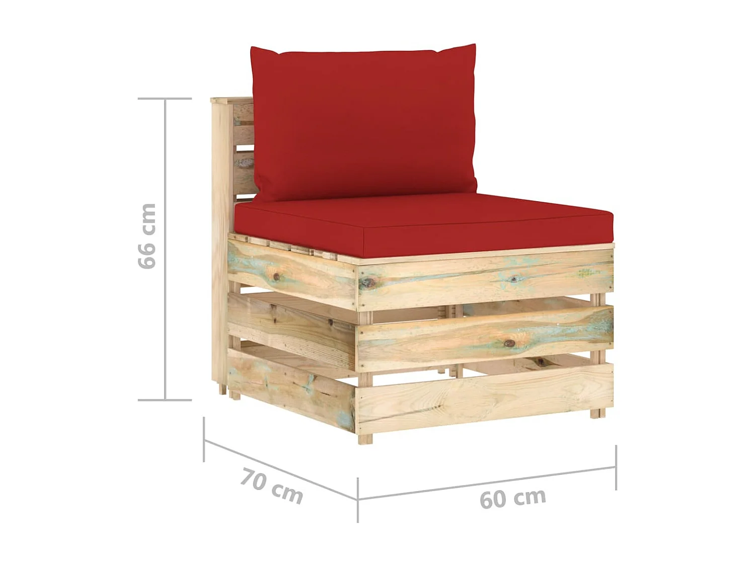 Canapé central sectionnel avec coussins Bois imprégné de vert