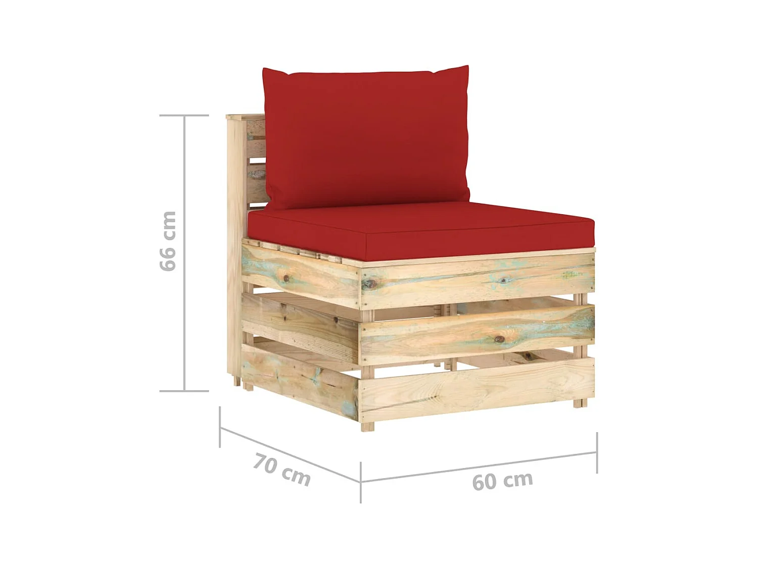 Canapé central sectionnel avec coussins Bois imprégné de vert