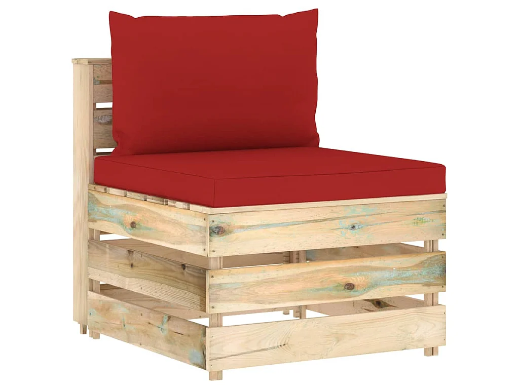 Canapé central sectionnel avec coussins Bois imprégné de vert
