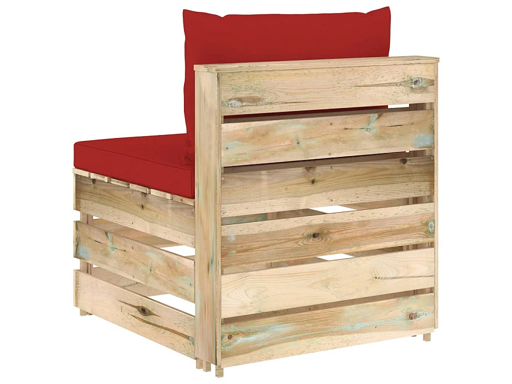 Canapé central sectionnel avec coussins Bois imprégné de vert