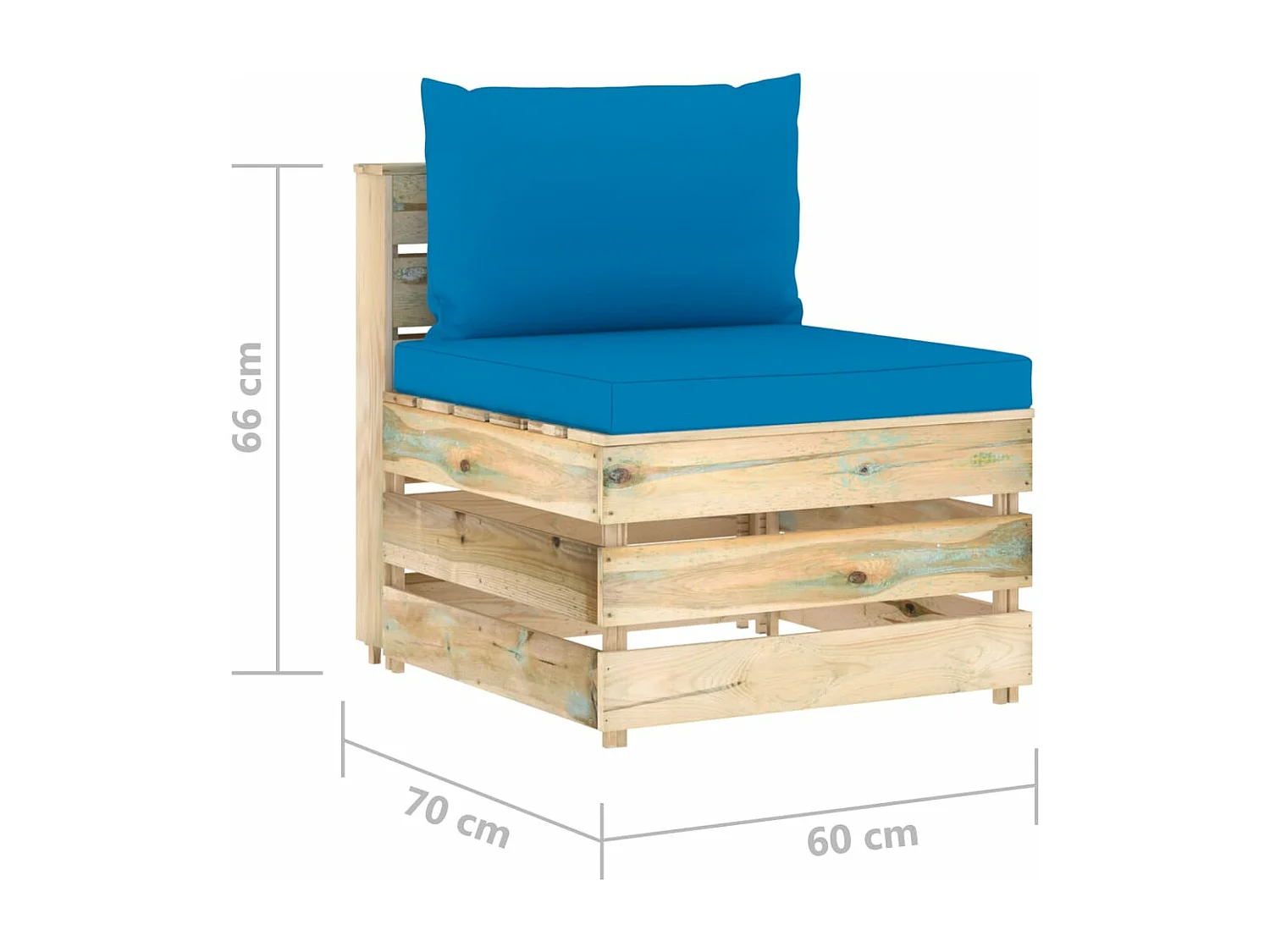 Canapé central sectionnel avec coussins Bois imprégné de vert