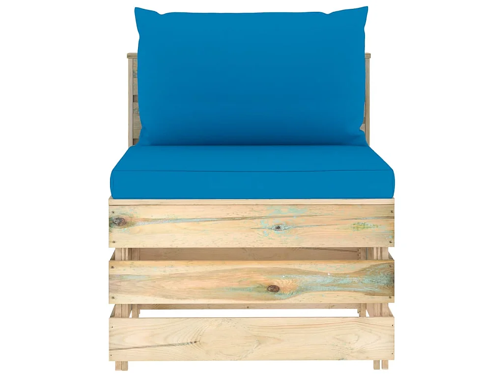 Canapé central sectionnel avec coussins Bois imprégné de vert