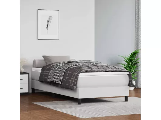 Kauf Unique Boxspringbett mit Matratze Weiß 80x200 cm Kunstleder