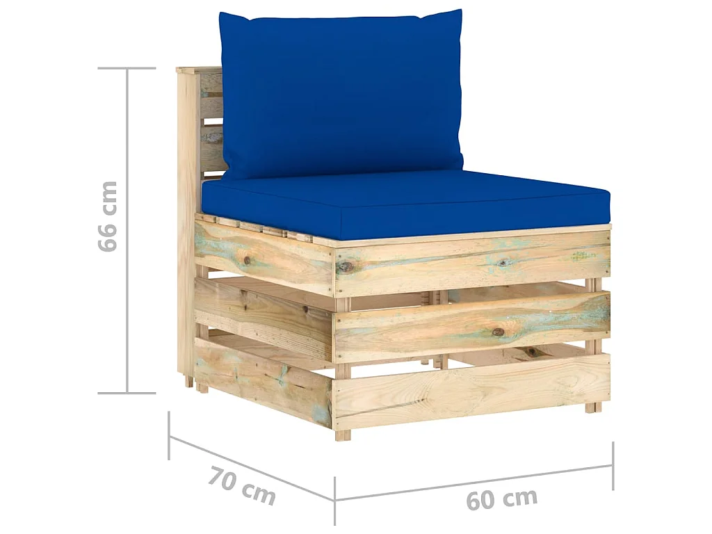 Canapé central sectionnel avec coussins Bois imprégné de vert
