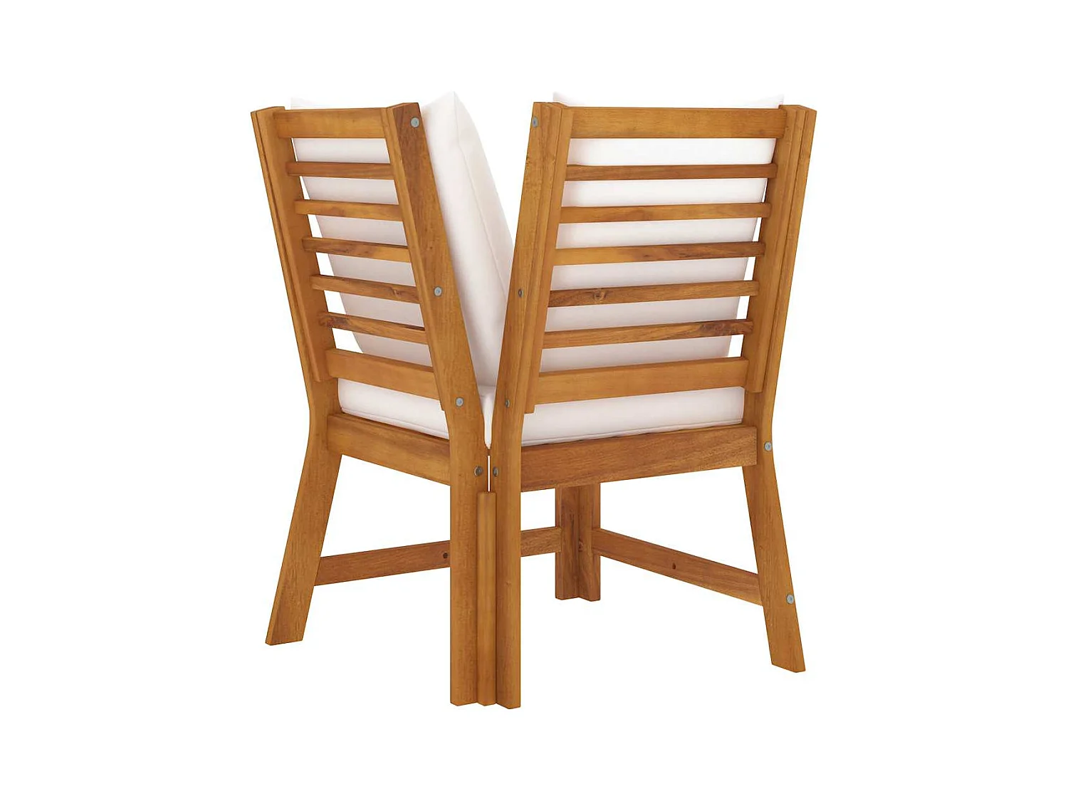 Canapé d'angle sectionnel et coussin crème Bois d'acacia massif