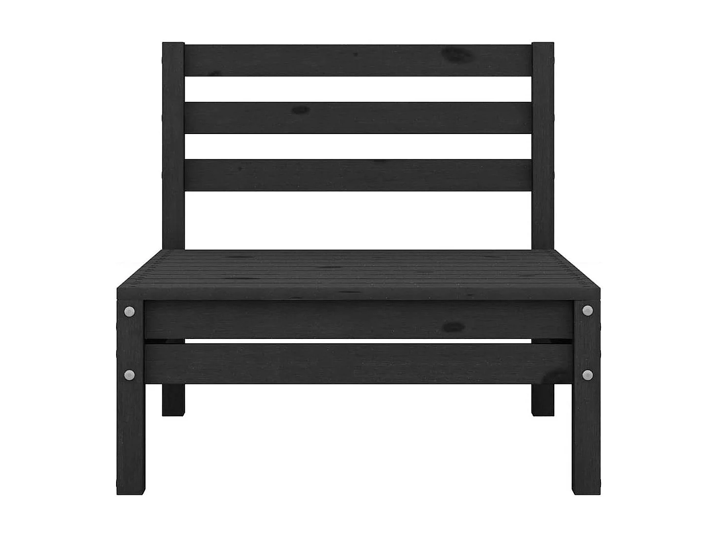 Tuinmiddenbank massief grenenhout zwart