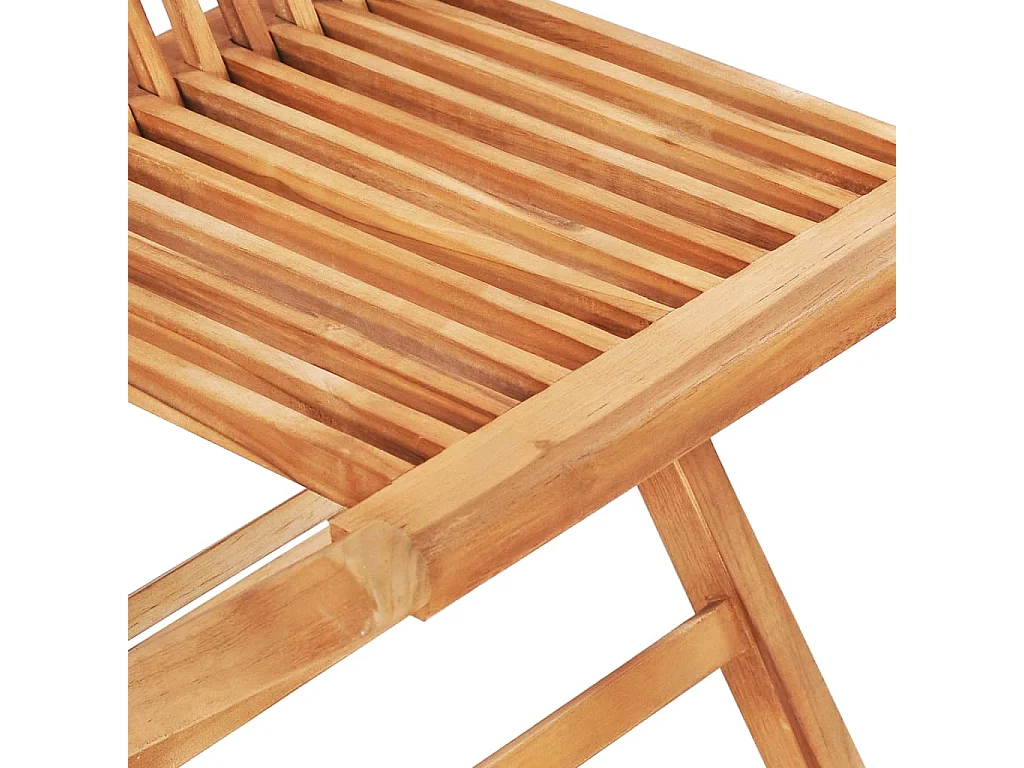 3-tlg. Bistro-Set mit Grünen Kissen Massivholz Teak