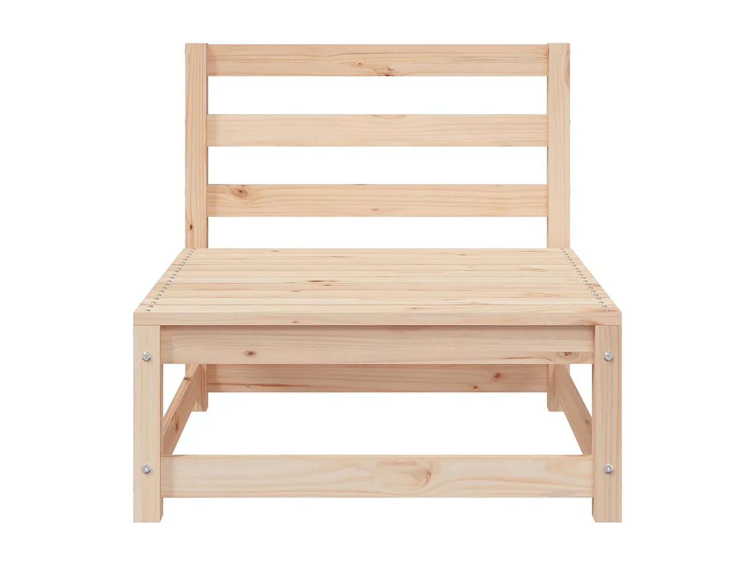 Canapés centraux de jardin coussins gris2pcs Bois de pin massif