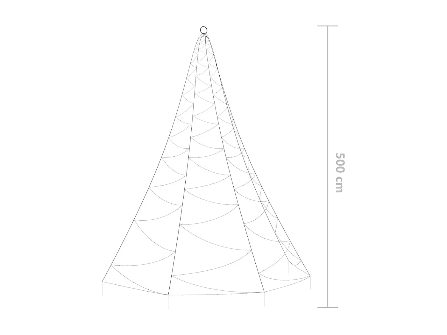 Árvore de Natal parede 720 luzes LED 5 m int/ext branco frio